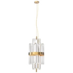 Luxxu Liberty Pendant Light in Crystal Glass with Brass Ring
