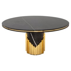 Luxxu "Littus" Black Marble Dining Table