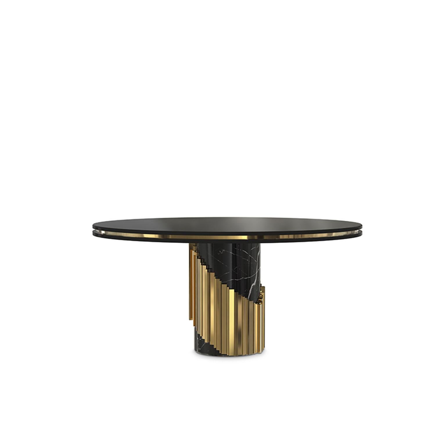 The creation of Littus dining table was made in order to strengthen a unique concept. This luxury dining table has come to symbolize the spiral, is a curve in the space, which runs around a center in a special way like the great decisions are taken