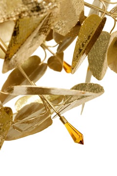 McQueen Globe Pendant Light with Amber Swarovski Crystals