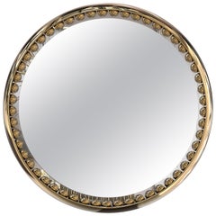 Luxxu Orbis Mirror with Gold-Plated Brass Frame and Smoked Black Mirror