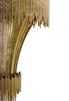 Scala Chandelier in Brass with Swarovski Crystal Details