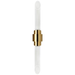 Tycho Sconce in Gold-Plated Brass with Crystal Glass Flutes