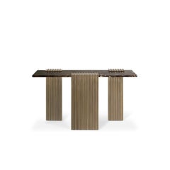 Vertigo Console Table in Nero Marquina Marble with Gold-Plated Brass Legs