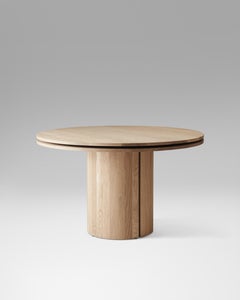 LUZ White Oak Pedestal Modern Dining Table by Estudio Persona
