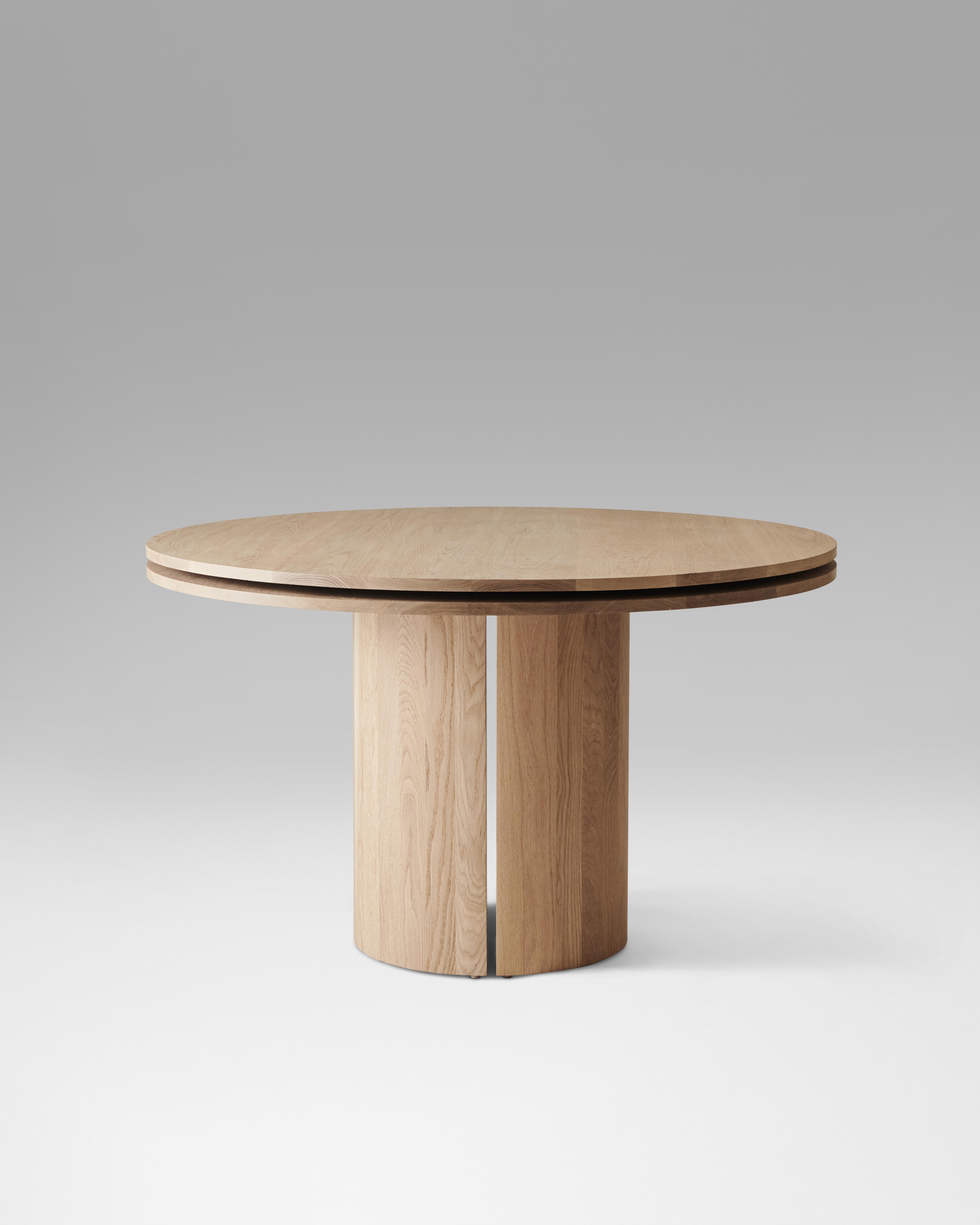 white oak pedestal table