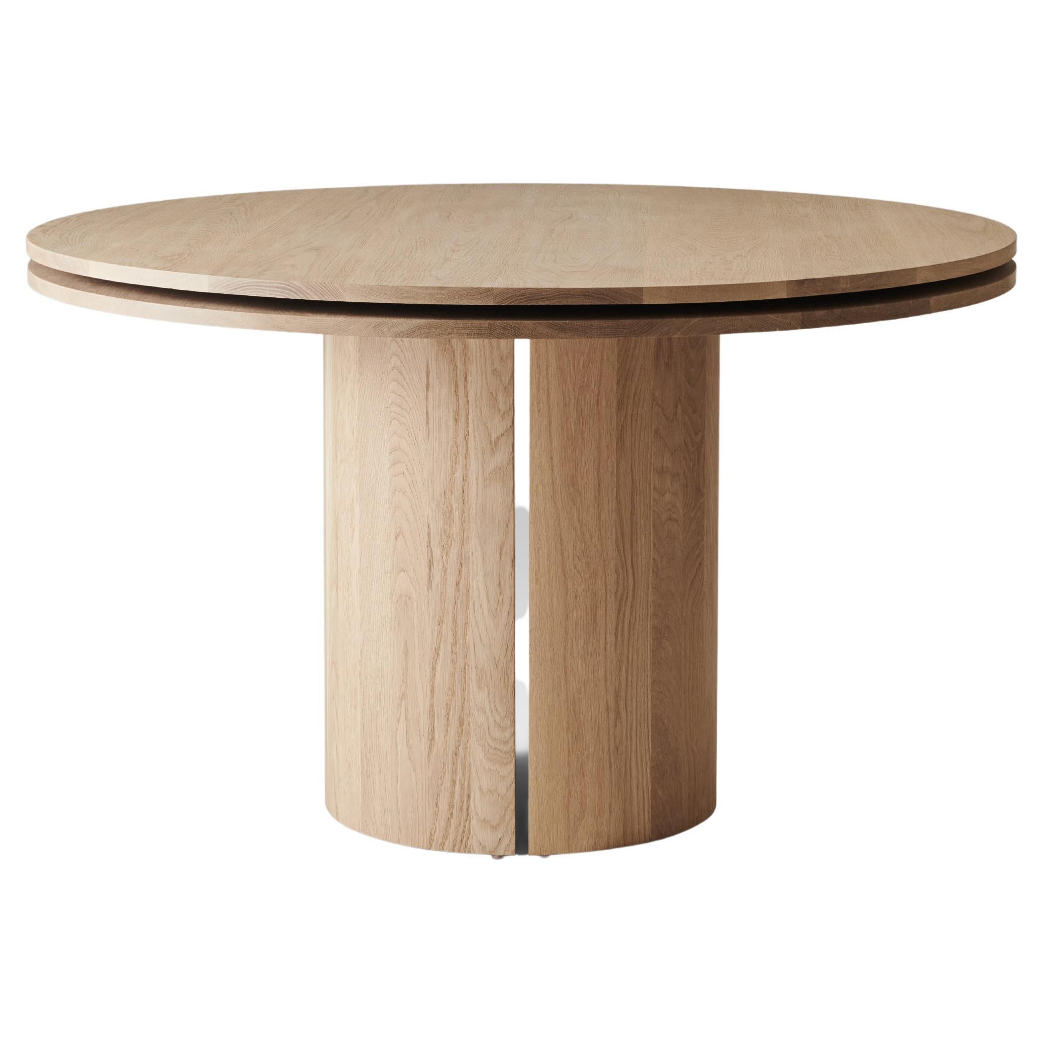 LUZ White Oak Pedestal Modern Dining Table by Estudio Persona For Sale