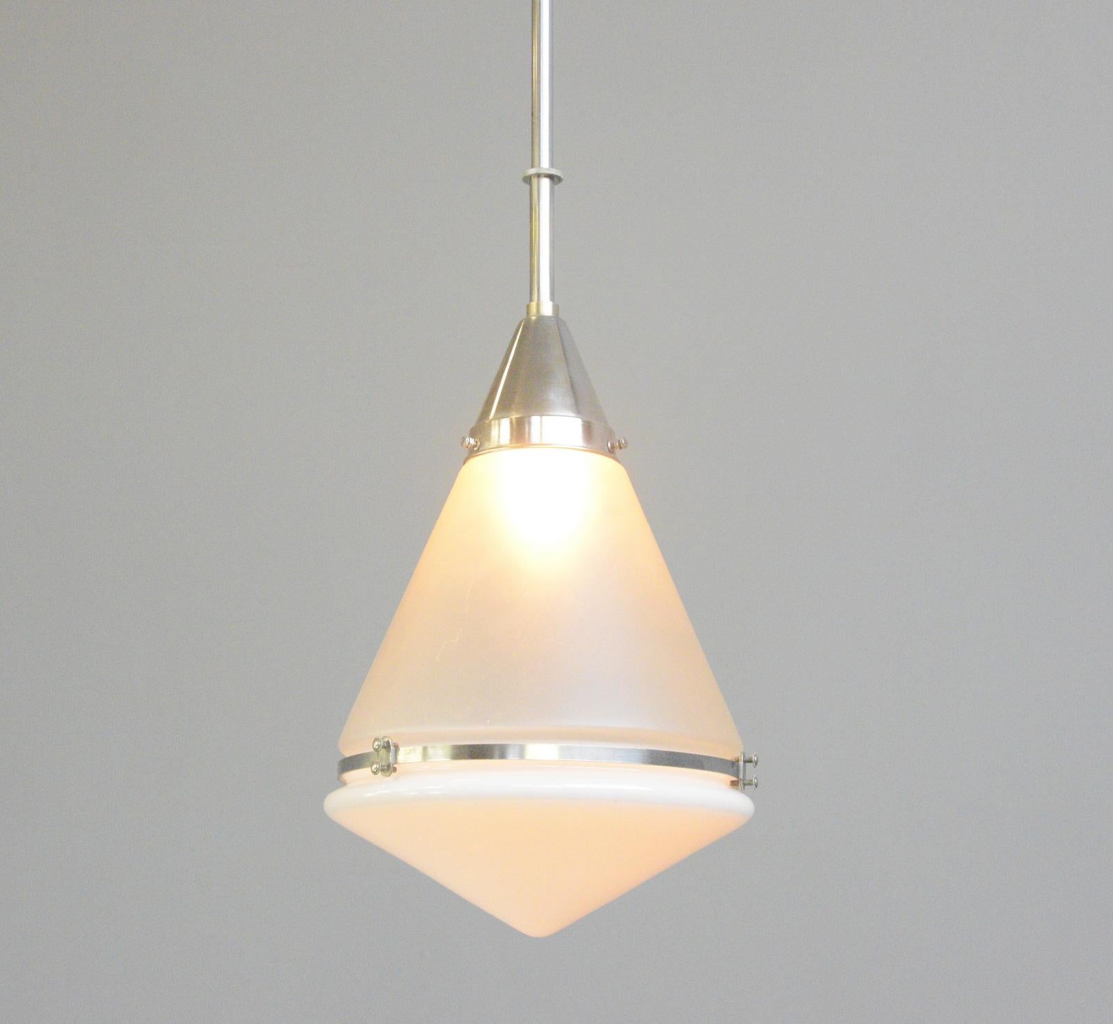 Bauhaus Luzette Pendant Light by Peter Behrens for Siemens circa 1920s For Sale