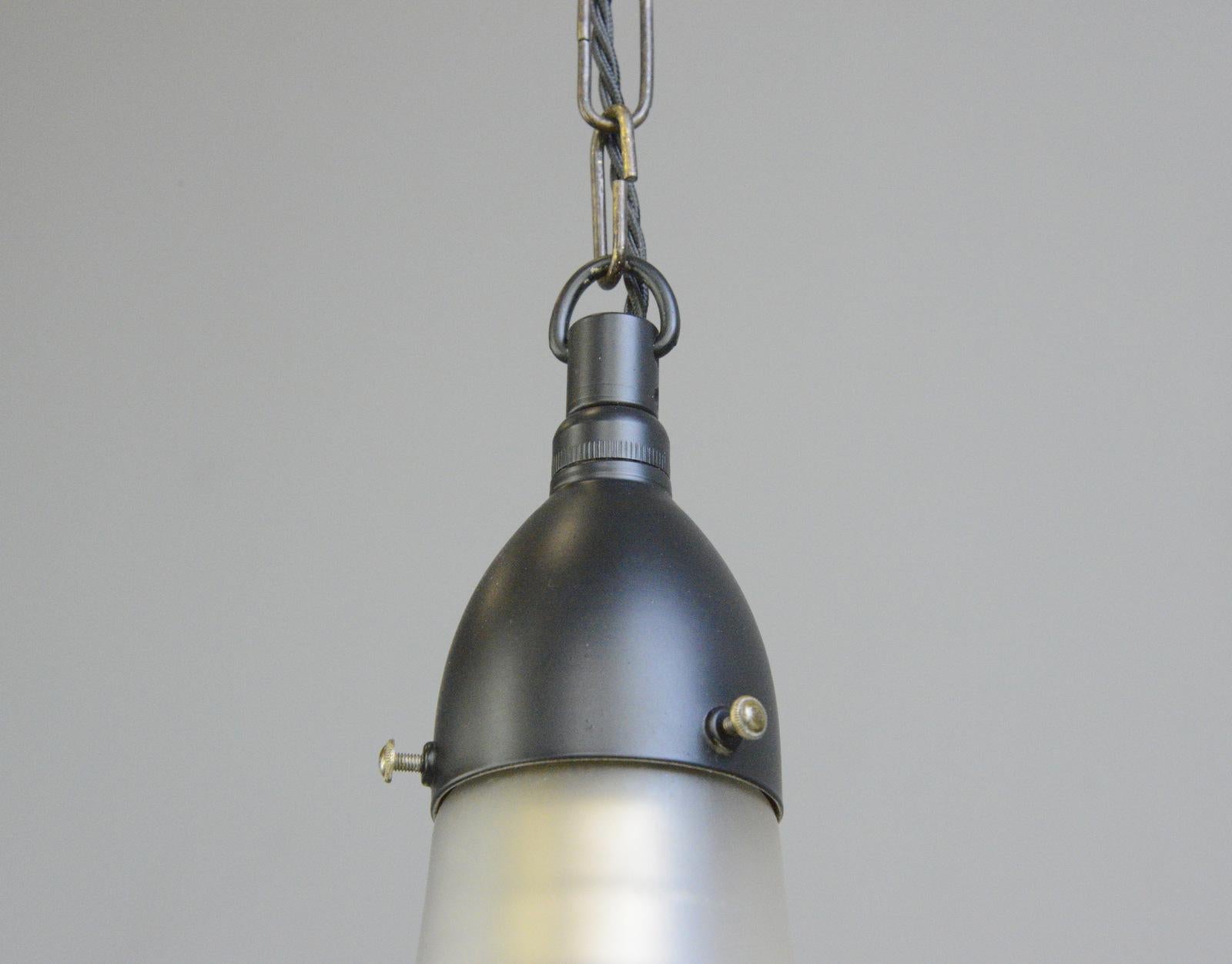 German Luzette Pendant Light by Peter Behrens for Siemens, circa 1920s