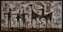 Wildpferde (texturiertes Originalgemälde aus Impasto)