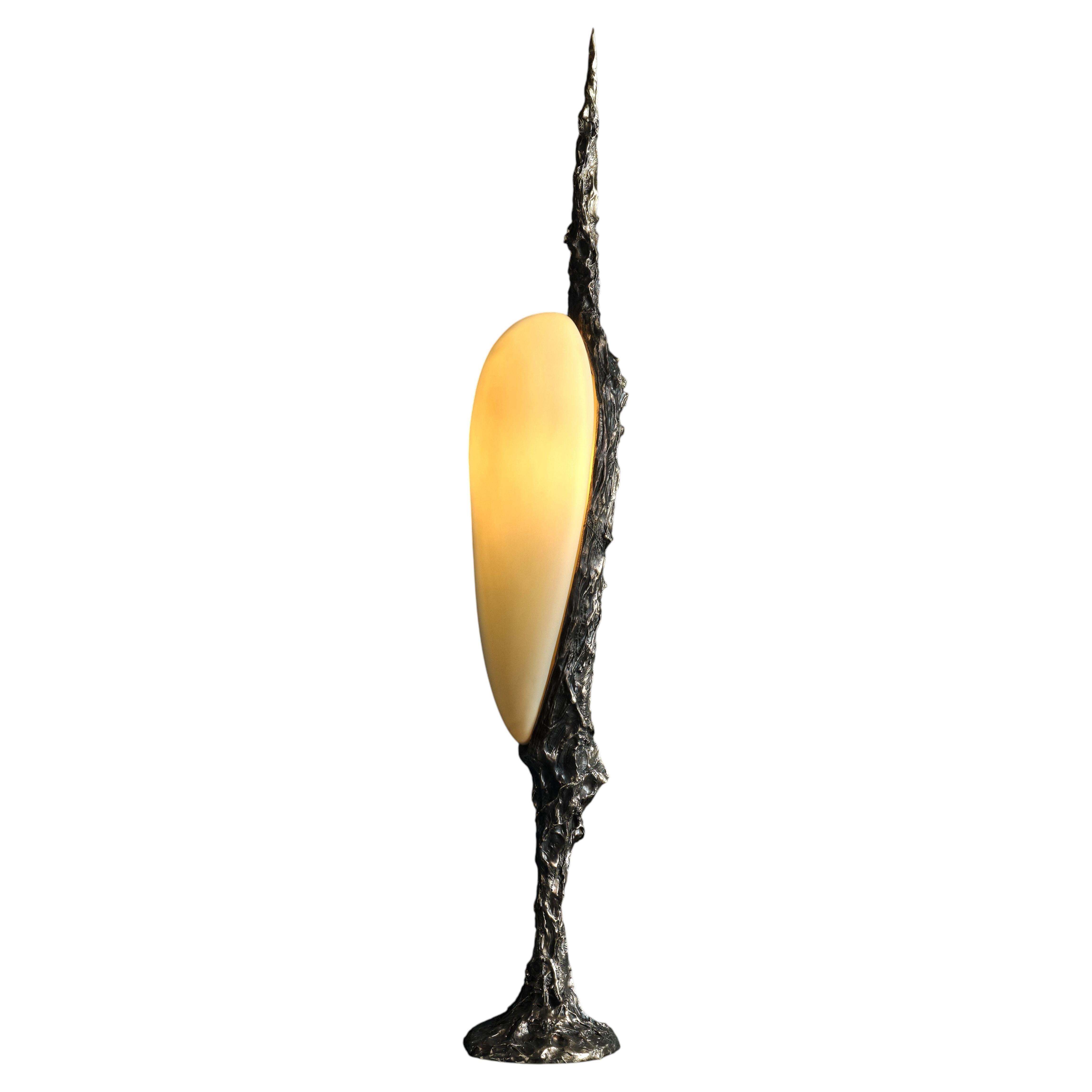 LV-426 Table Lamp in Patinated Cast Bronze by William Guillon