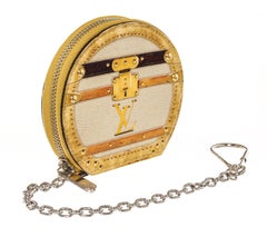 LV Beige White Monogram Canvas Boite Chapeau Coin Purse