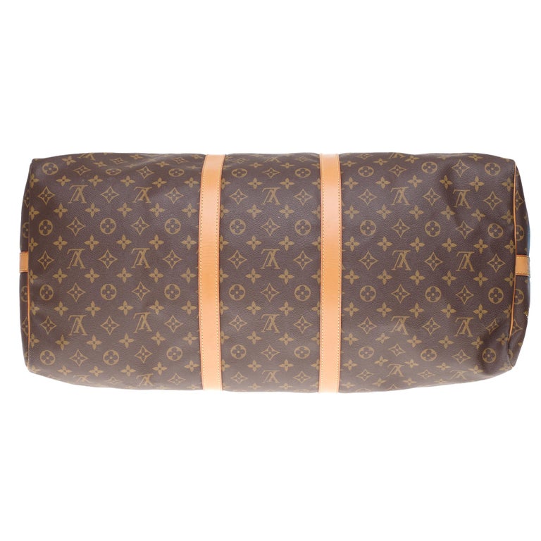 LV Keepall 60 Travel bag in monogram canvas customized by PatBo ! For Sale  at 1stDibs
