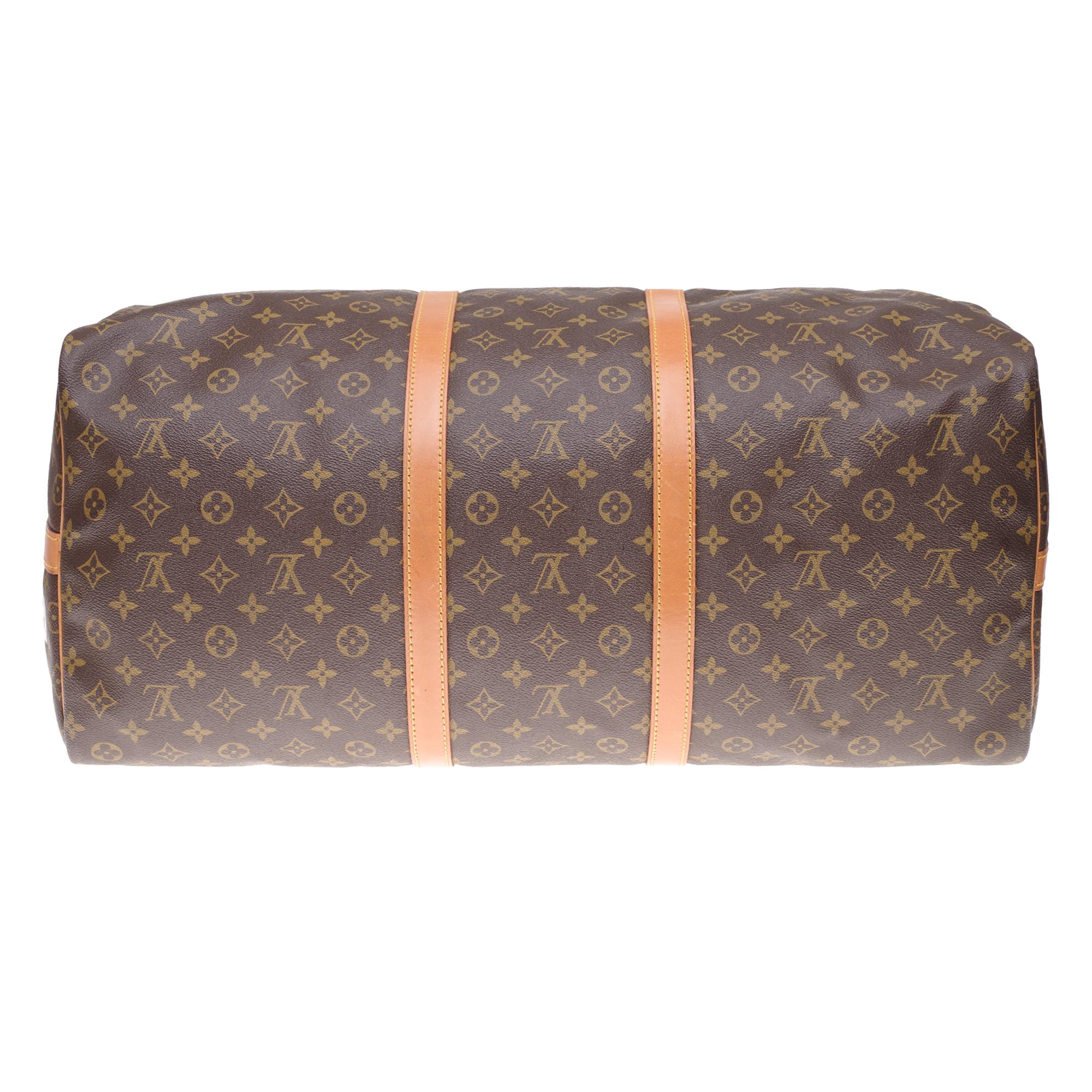 LV Keepall 60 Travel bag in monogram canvas customized 