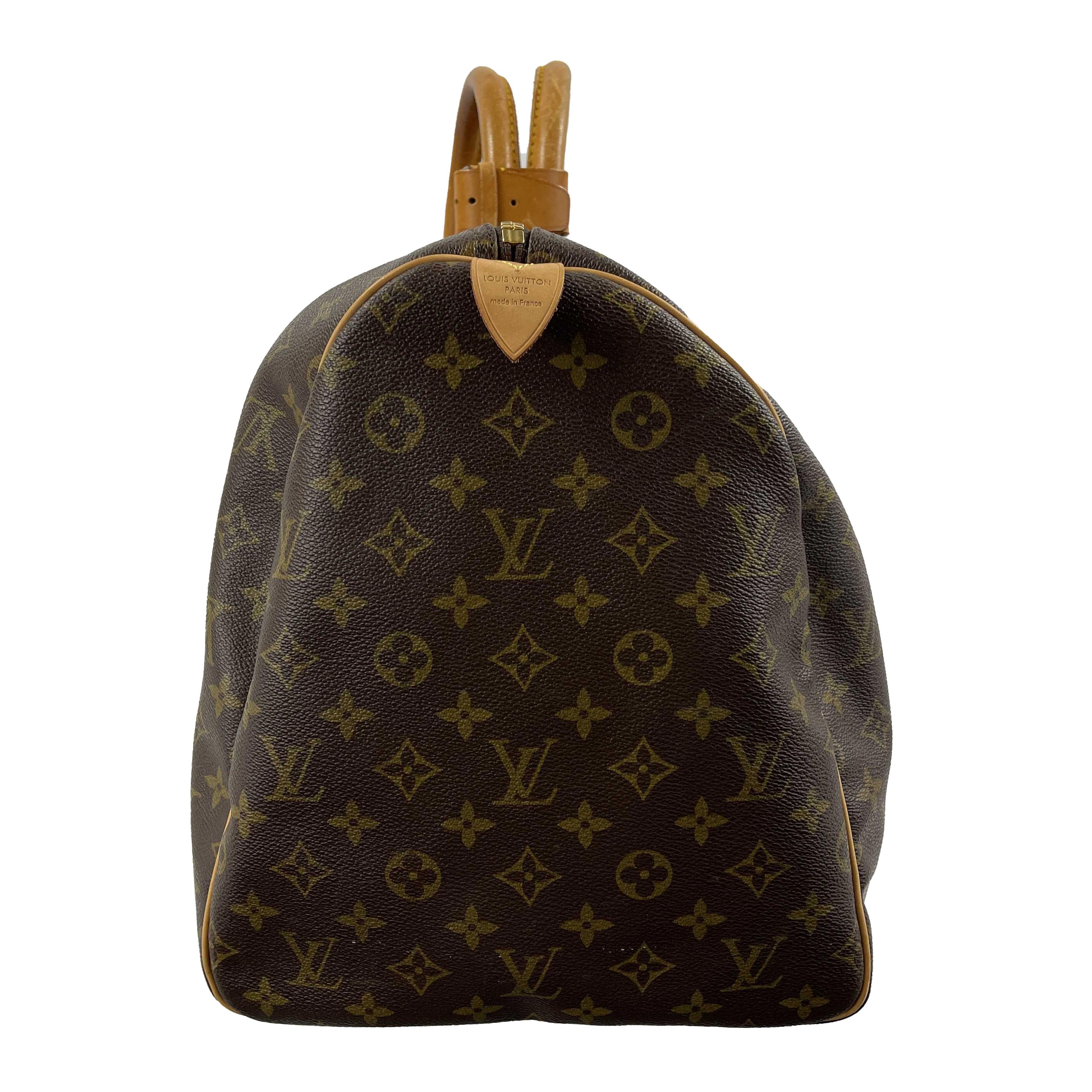 LV Louis Vuitton Keepall 50 Large Duffle Bag Brown Monogram Travel 6