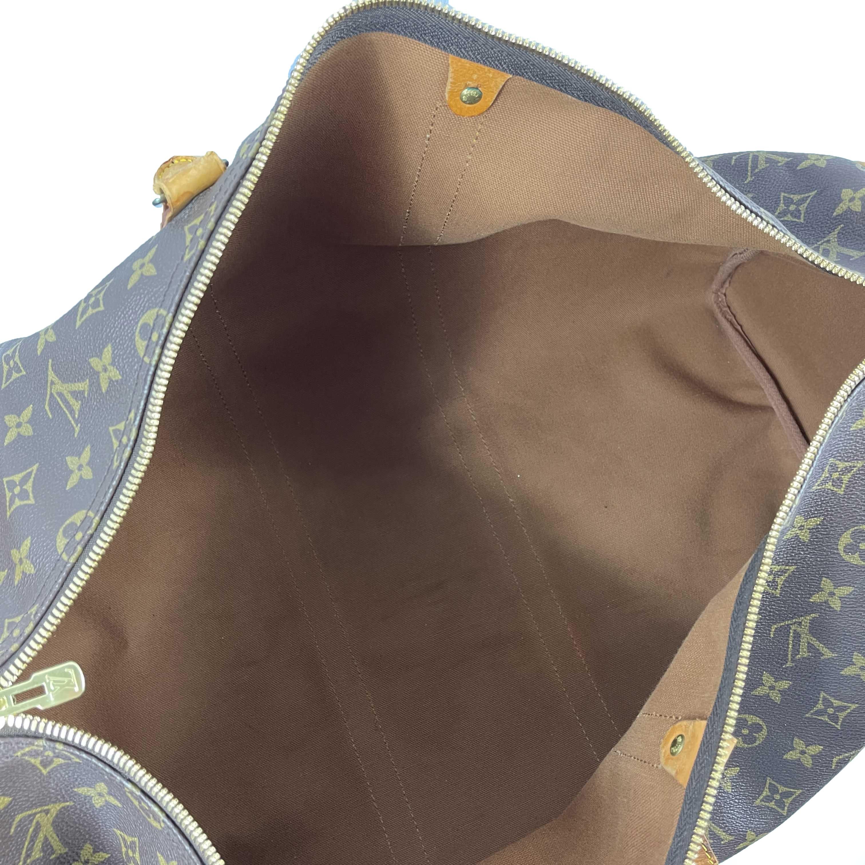 Women's LV Louis Vuitton Keepall 50 Large Duffle Bag Brown Monogram Travel