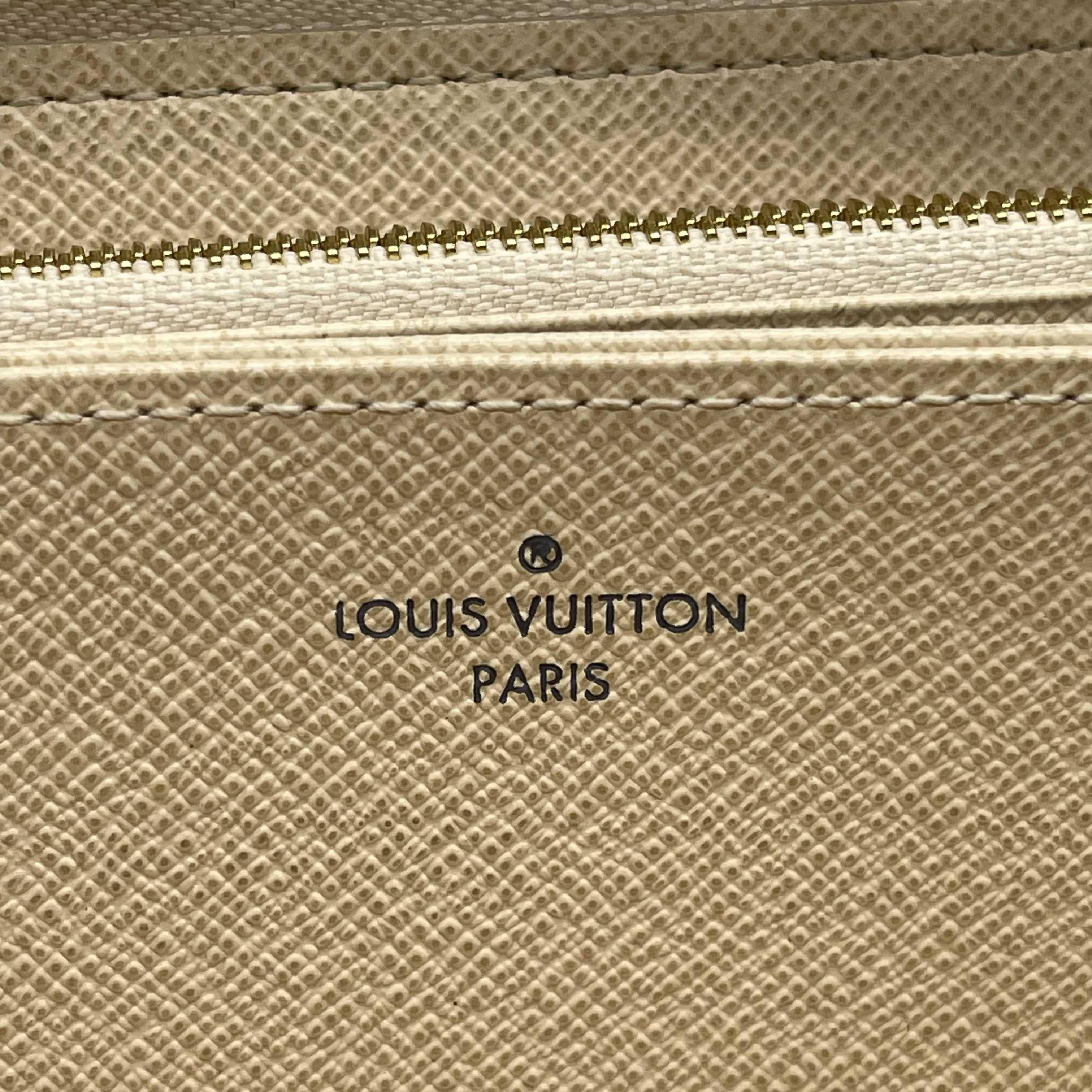 LV Louis Vuitton Zippy Wallet Canvas / Leather Damier Azur / Gold 4