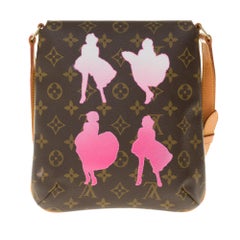 Customized "Marilyn" LV Musette Salsa shoulder bag in Brown Monogram canvas
