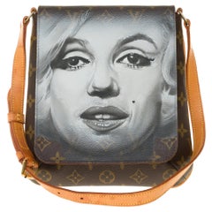 LV Musette Salsa shoulder bag in Monogram canvas customized "Marilyn"