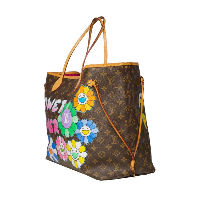 Brown LV Neverfull GM Tote bag in monogram canvas customized 