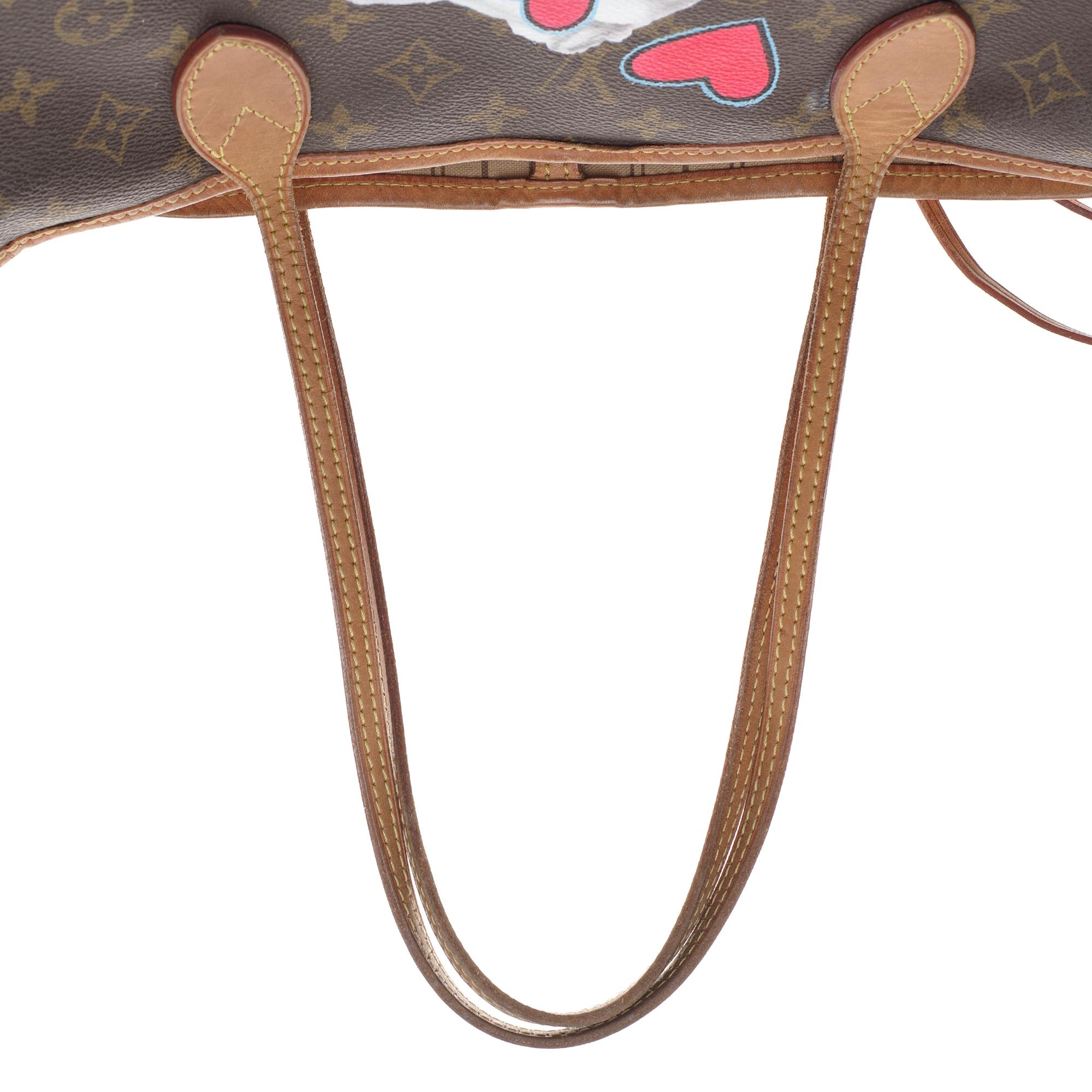 Women's LV Neverfull GM Tote bag in monogram canvas customized 