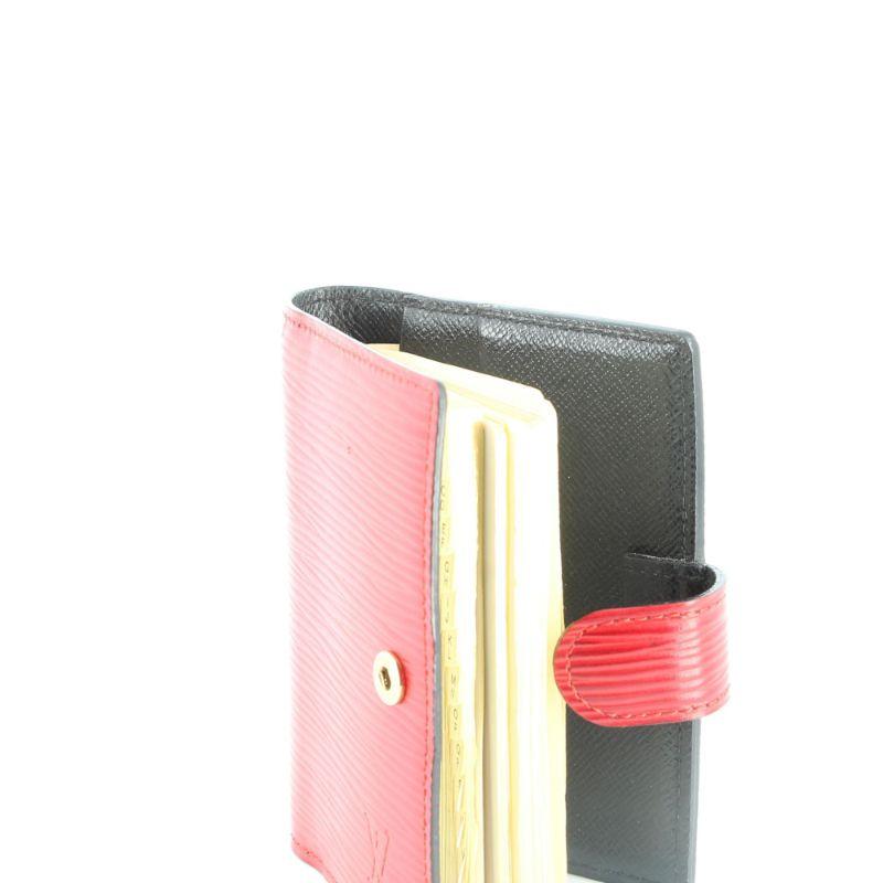 Women's or Men's LV Red Epi Leather Little Notebook Cover, 2000's For Sale