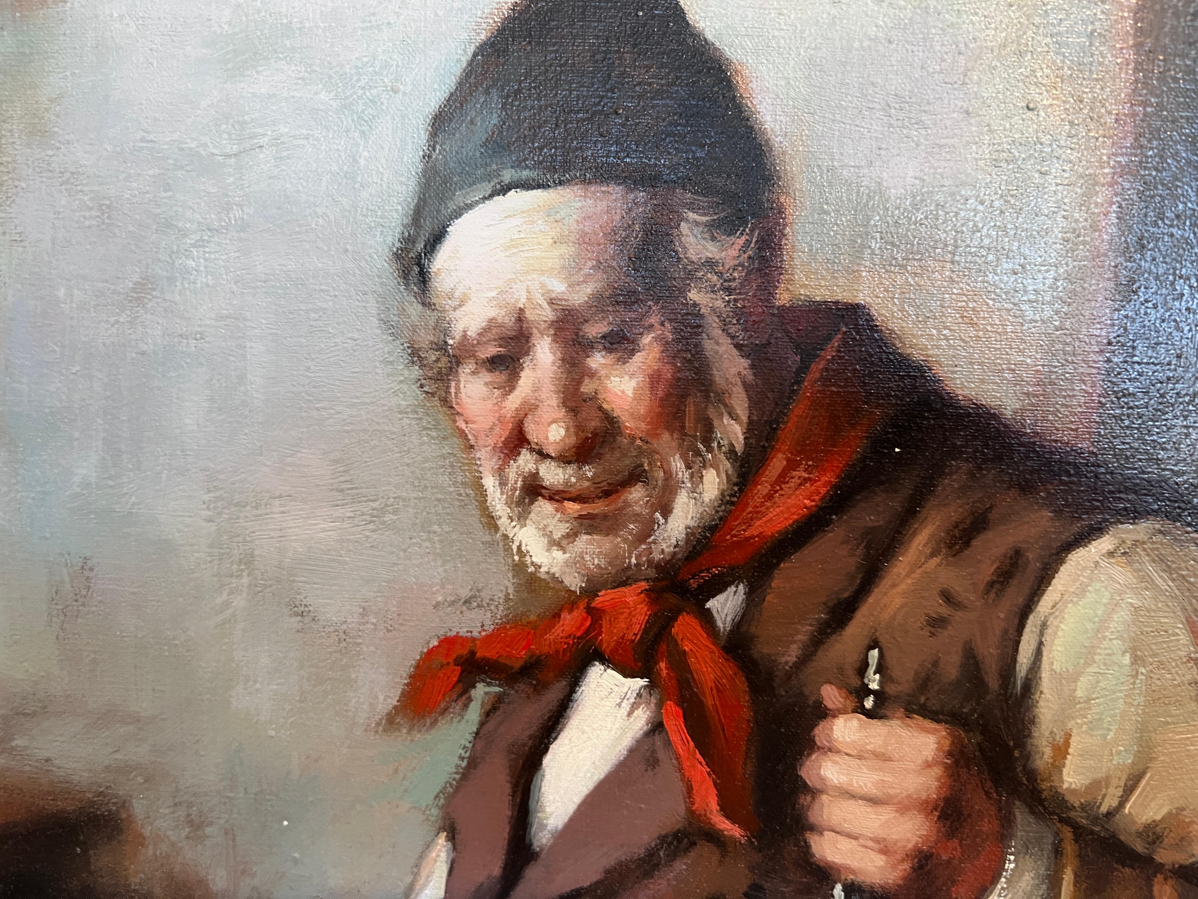 German artist L.V. Strauss Óleo sobre lienzo, Escena de género, Enmarcado en venta 8
