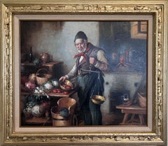 I.L.A., l'artista tedesco. Strauss Pittura a olio su tela, Scena di genere, incorniciata