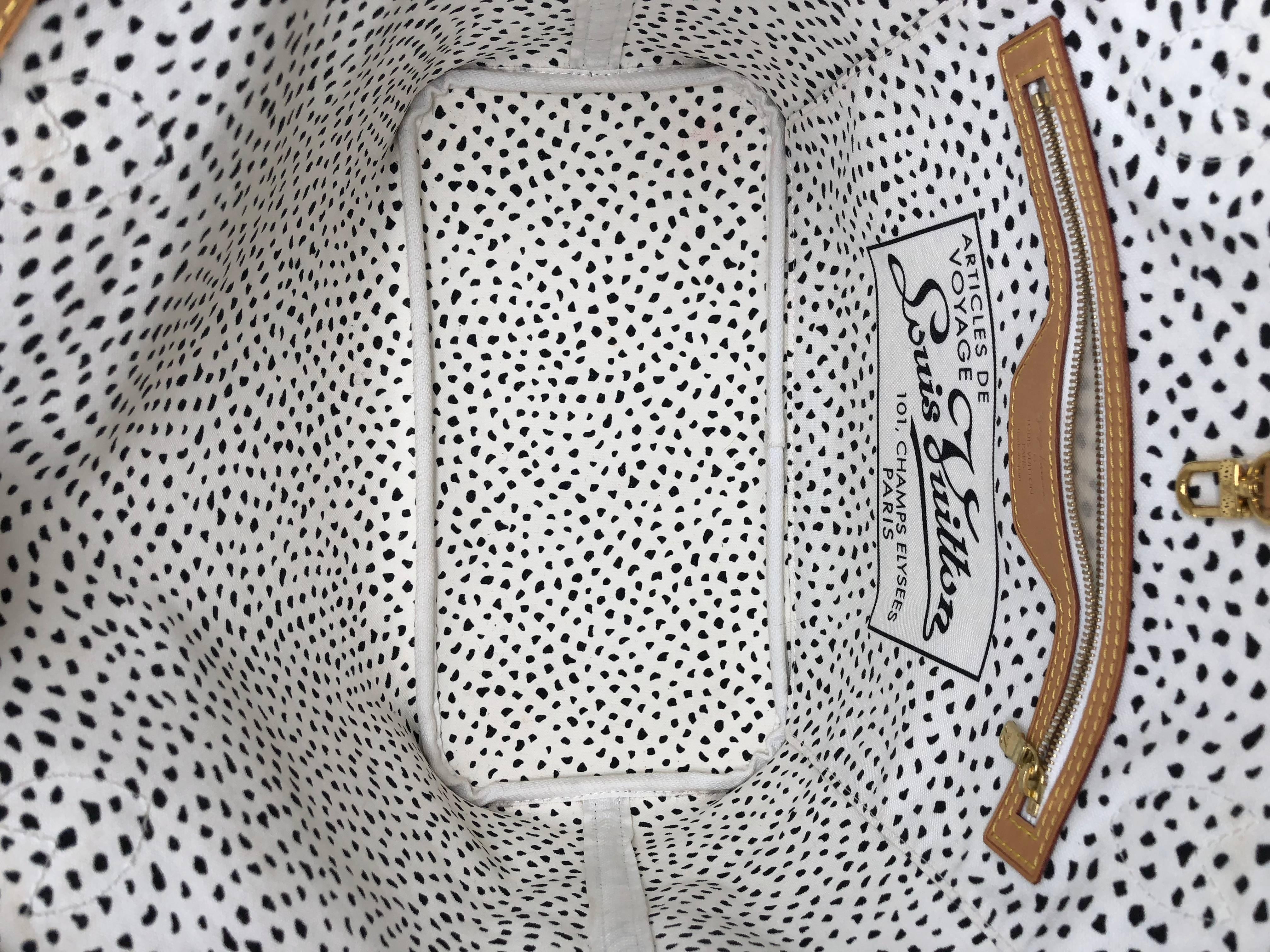 LV Yayoi Kusama White Neverfull MM  In Excellent Condition In Athens, GA