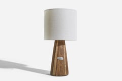 Løvemose Keramik, Table Lamp, Brown-Glazed Stoneware, Denmark, C. 1960s