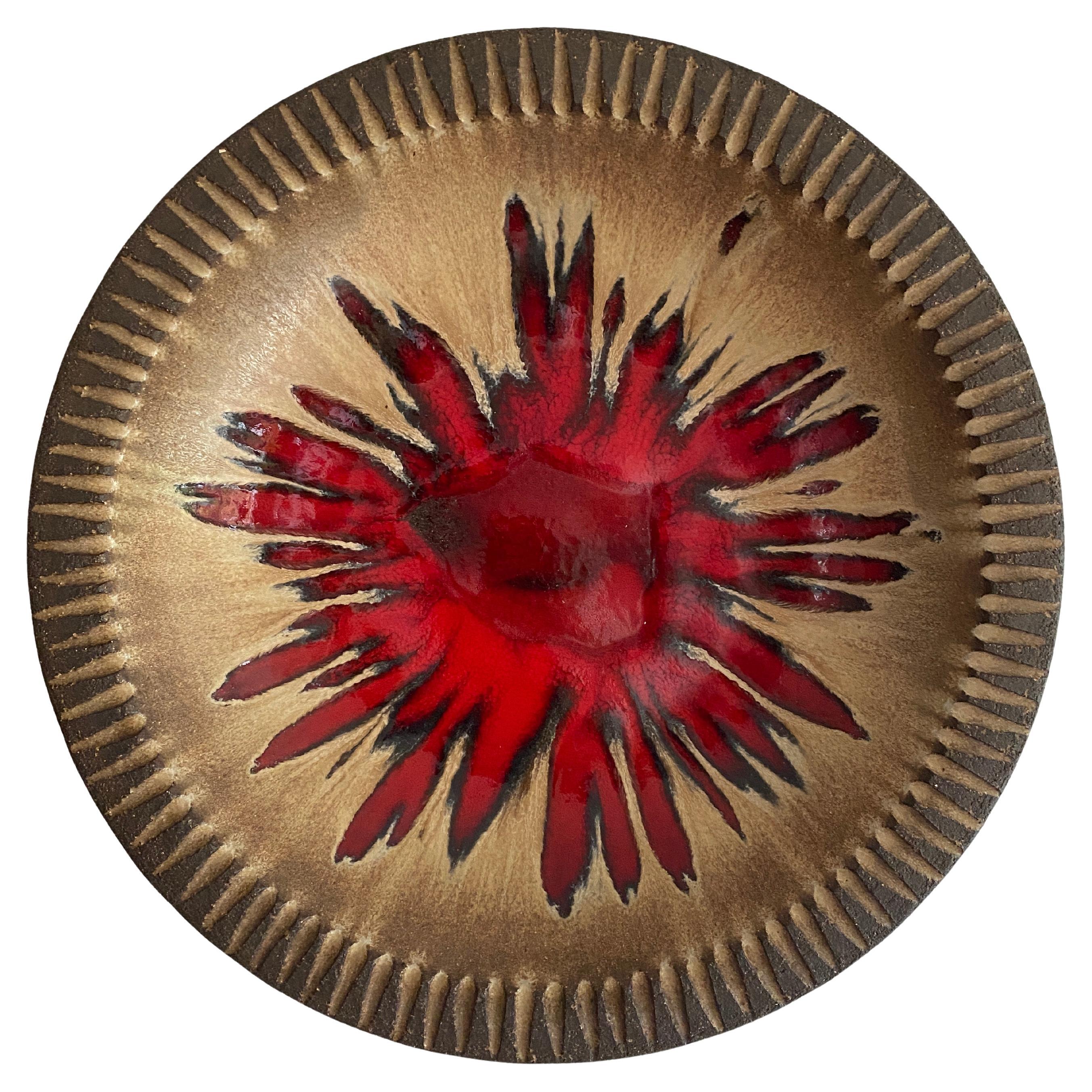 Løvemose Keramik Volcanic Lava Glaze Ceramic Bowl — Mid-Century For Sale