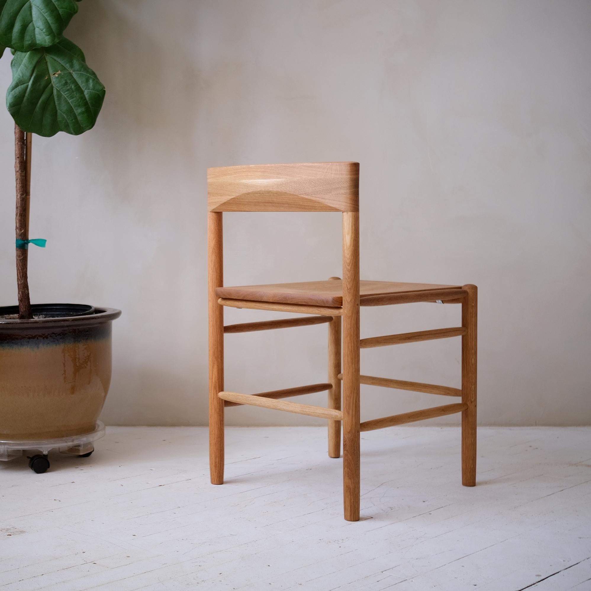 The LW chair draws on the shaker tradition of simplicity by finding subtle ways to prioritize comfort and aesthetic through careful consideration of proportion. Our goal was to create a lightweight, sturdy chair with timeless design with satisfying