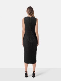 L'Wren Scott Black Lace Leg Slit Midi Dress Size XL