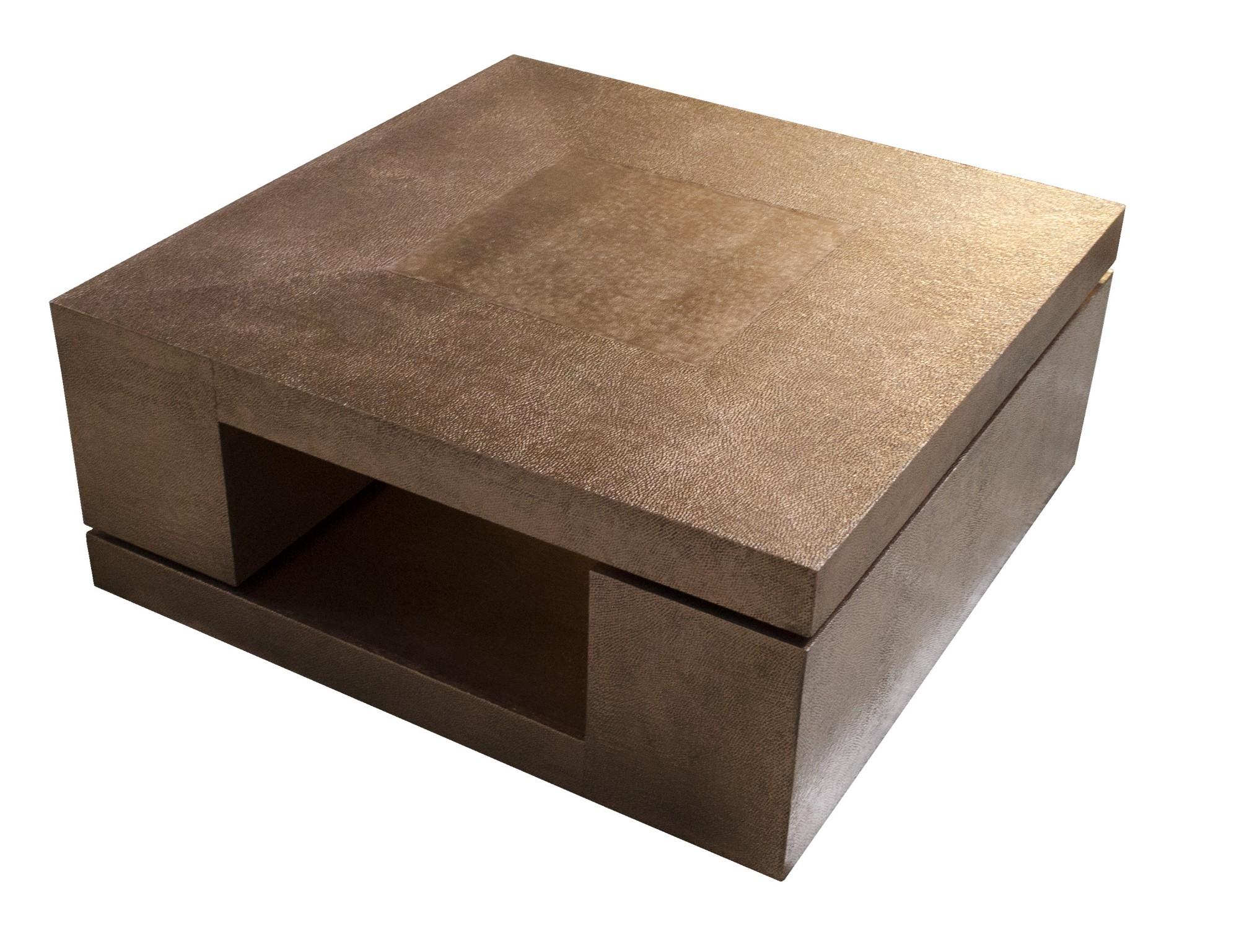 Indian LX2 Table in Copper Clad Over MDF Handcrafted in India by Stephanie Odegard For Sale
