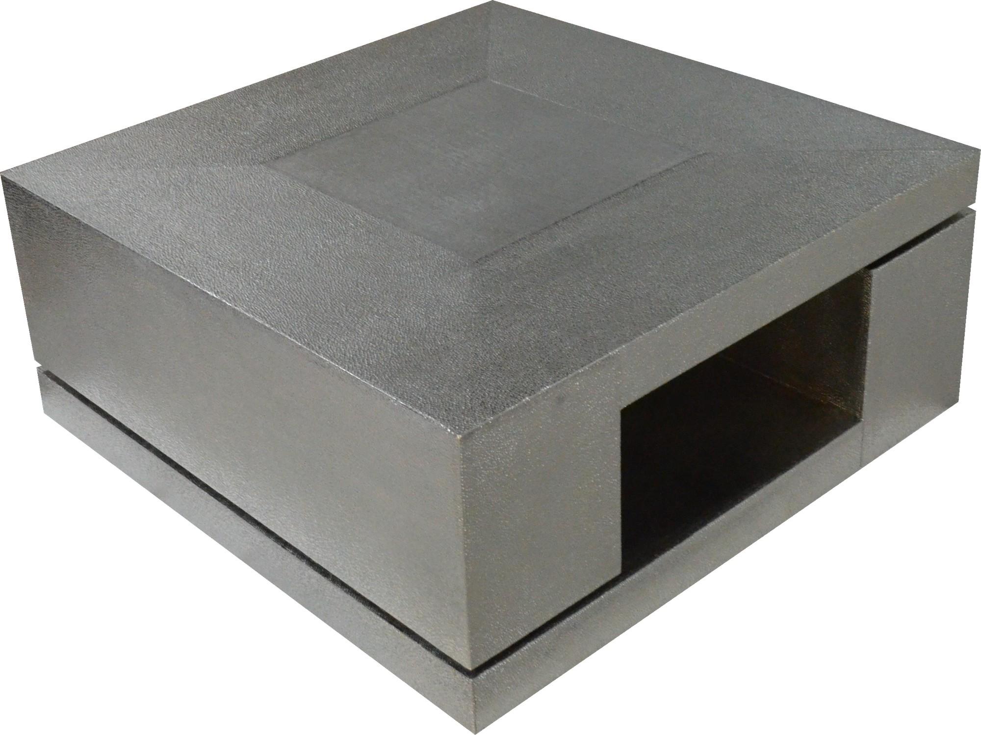 Indian LX2 Table White Bronze Clad Over MDF Handcrafted in India by Stephanie Odegard For Sale