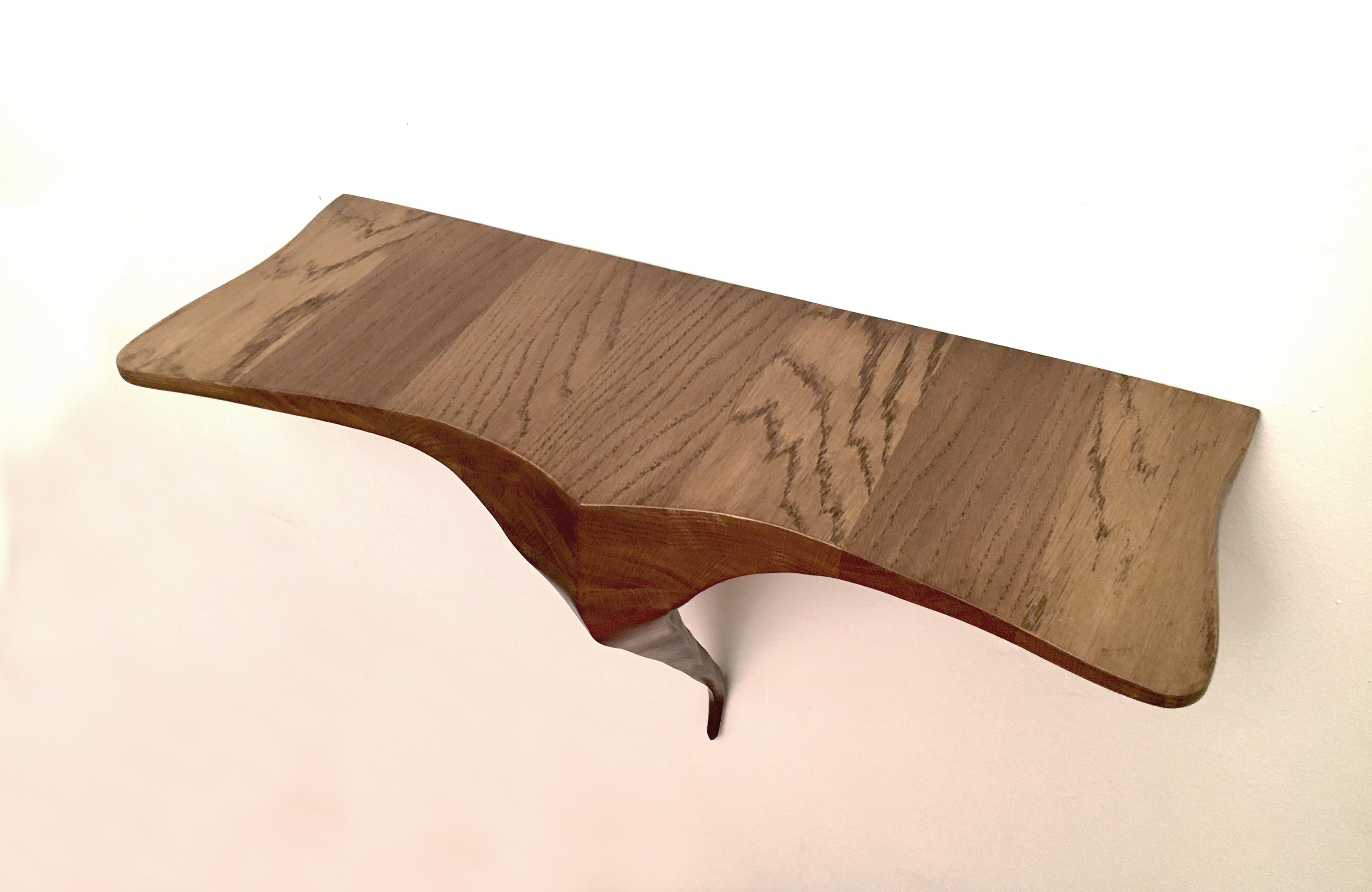 Lxv Wall-Mounted Shelf, Handcrafted in Walnut, in Stock In New Condition In Brooklyn, NY