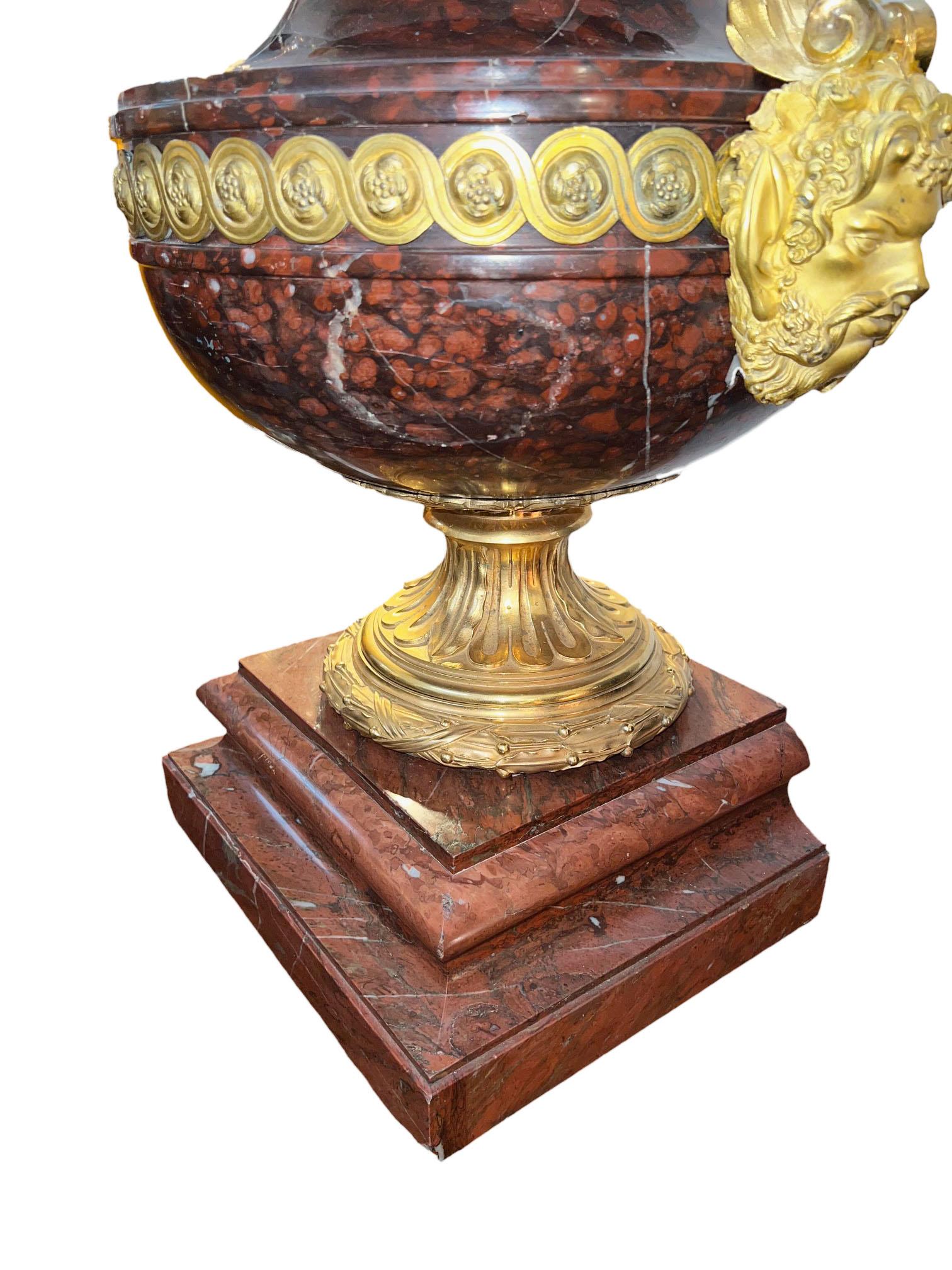 LXVI Style Marble Urn With Bronze Dore Mounts Of The Finest Quality For Sale 4
