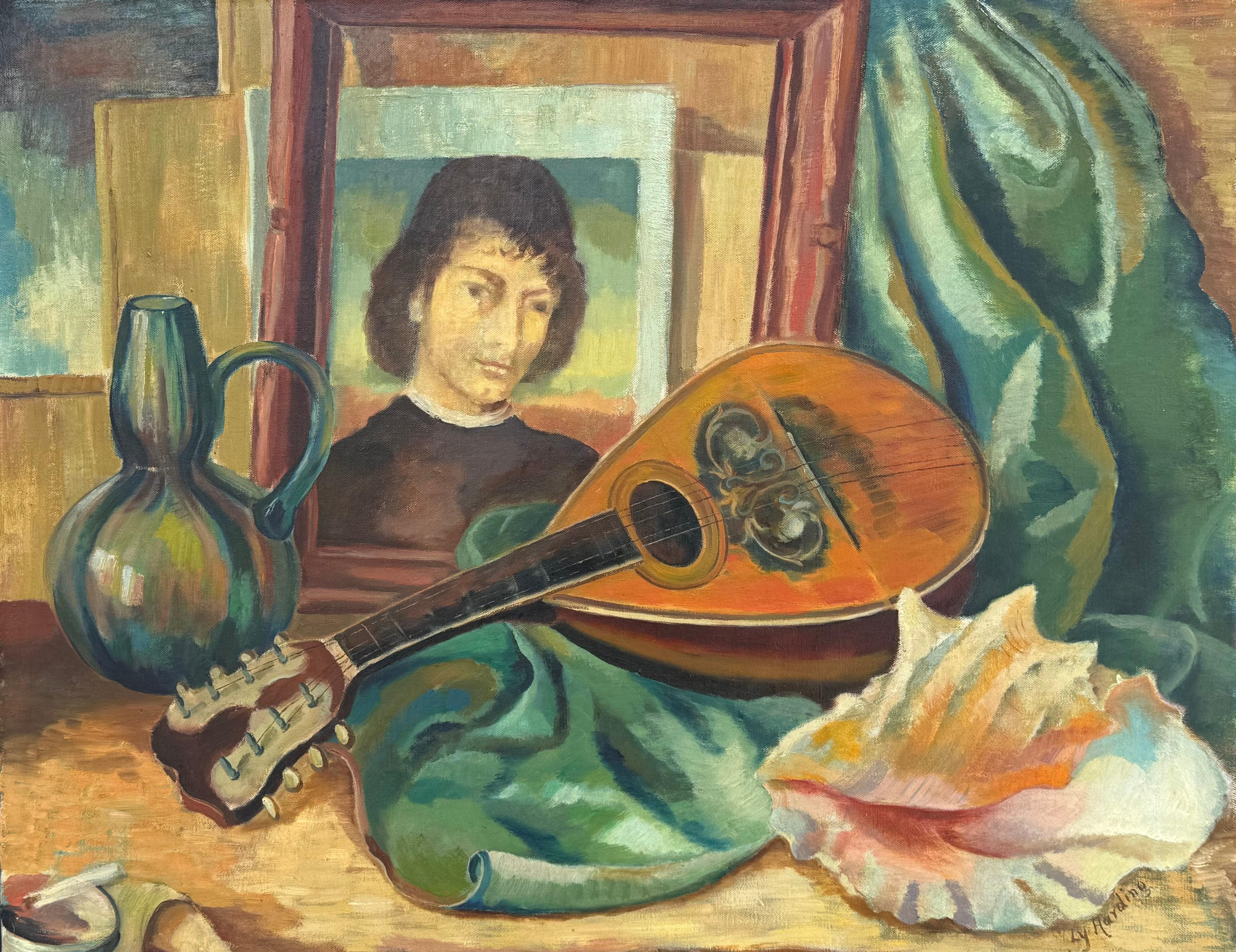 Natura morta originale dipinta ad olio su tela dalla nota artista americana Ly Harding.  Firmato dall'artista in basso a destra. Circa 1940. Le condizioni sono molto buone; non ci sono restauri. Attualmente non incorniciato. Sono disponibili opzioni