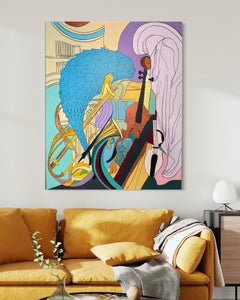 Pulso Acuático Arte Contemporáneo Gran Cuadro Original Listo Para Colgar