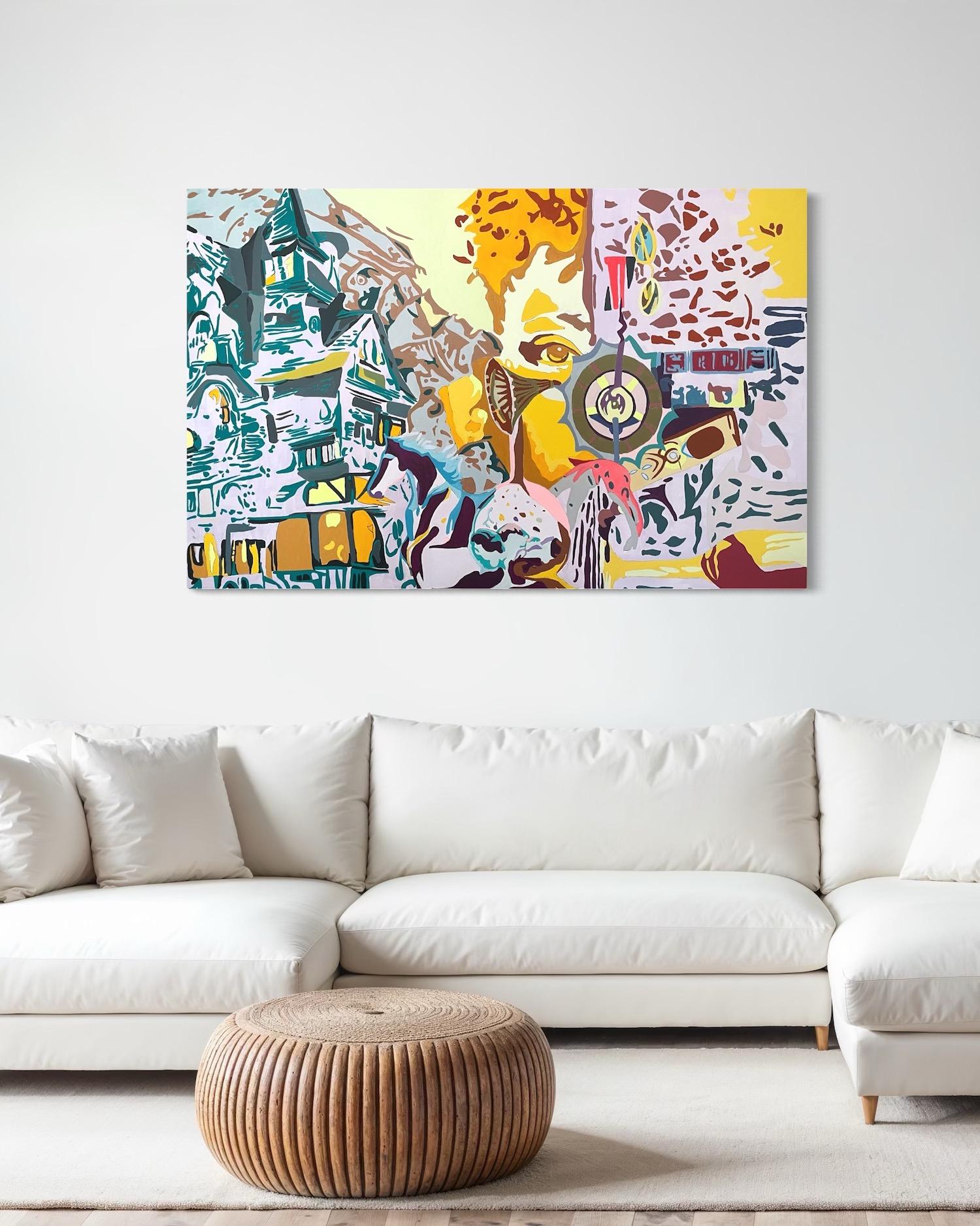Golden Whisper Art contemporain Grande peinture originale prête à être accrochée - Painting de Lyan Amiryan