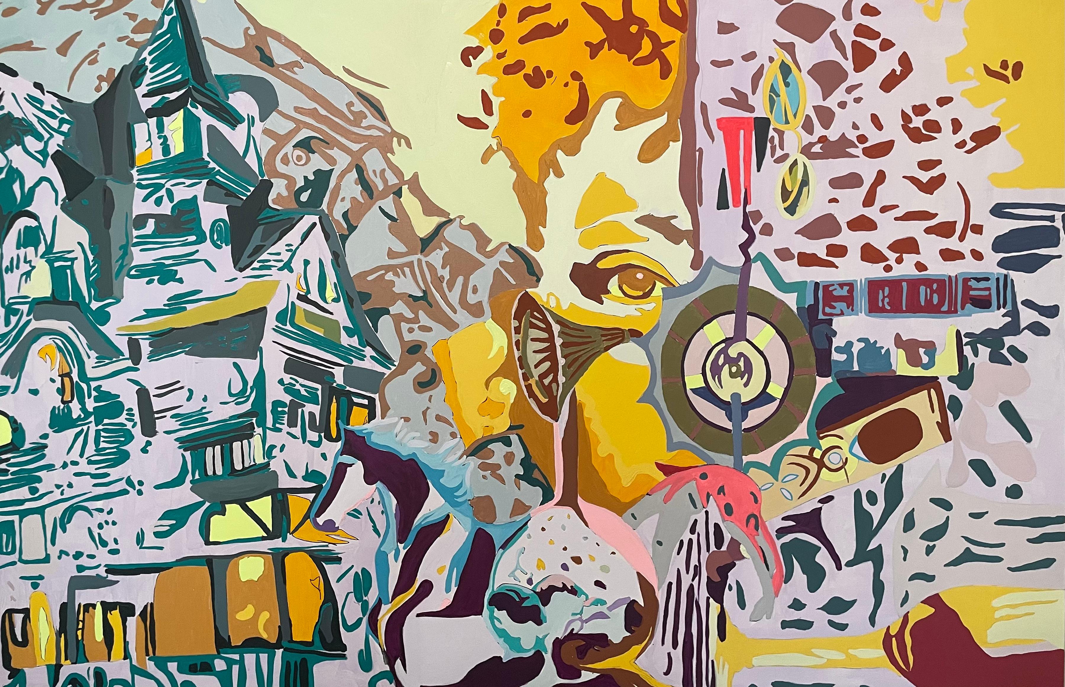 Abstract Painting Lyan Amiryan - Golden Whisper Art contemporain Grande peinture originale prête à être accrochée