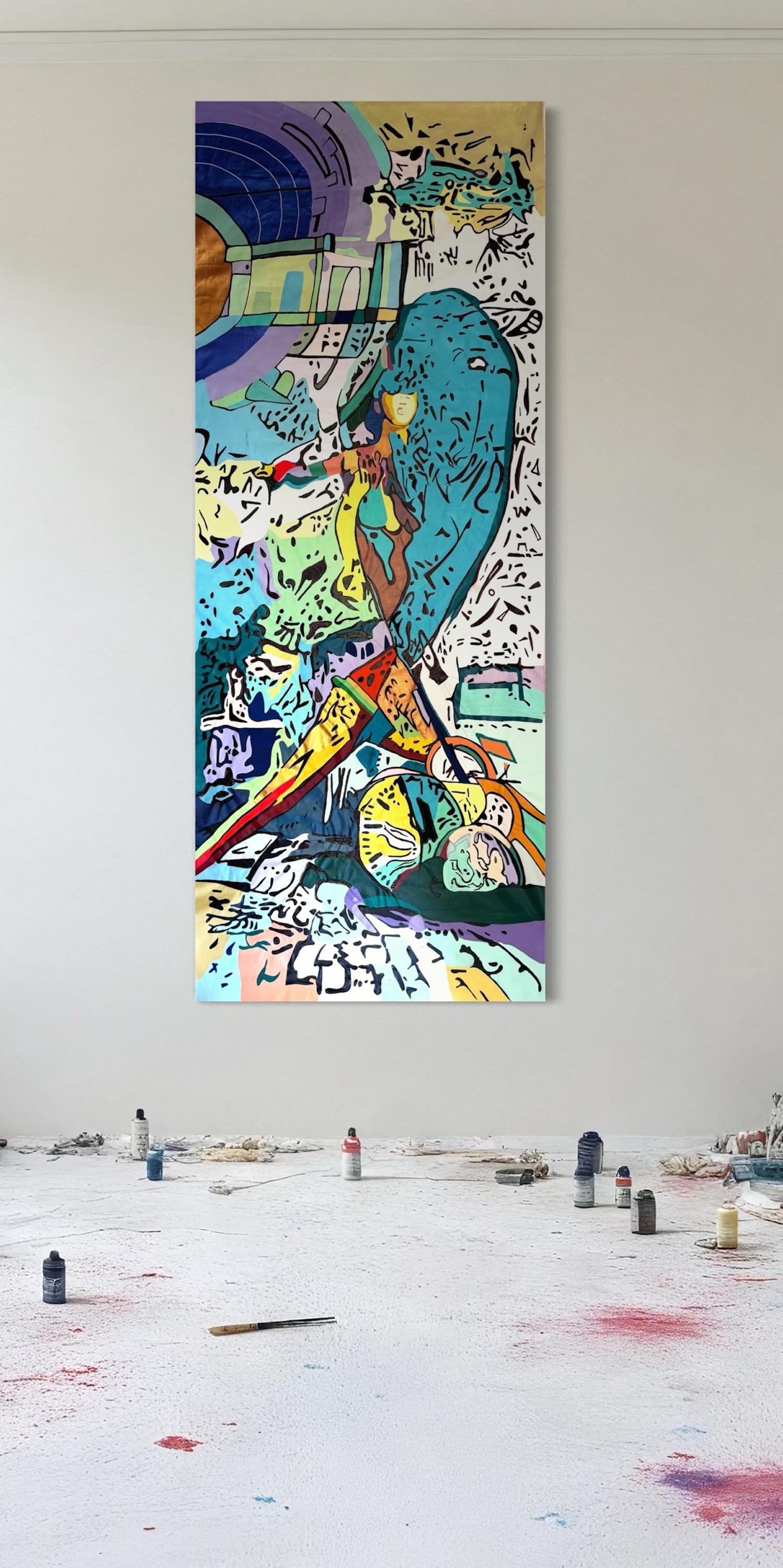 Spectrum O'clock Zeitgenössische Kunst Großes Originalgemälde Aufhängefertig im Angebot 6