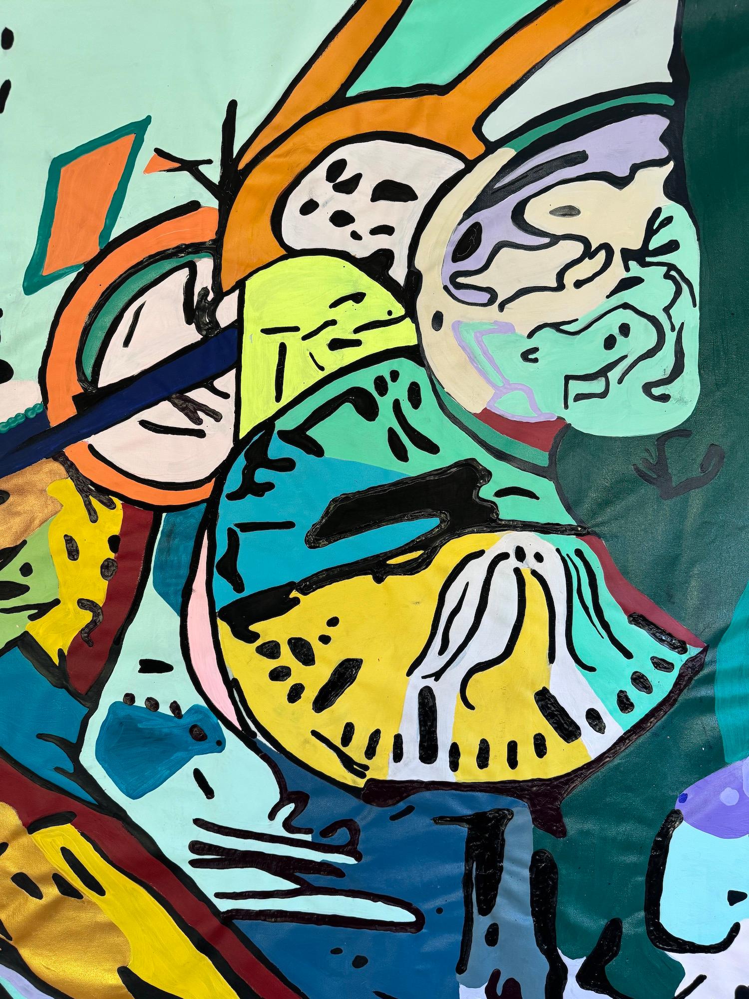 Spectrum O'clock Zeitgenössische Kunst Großes Originalgemälde Aufhängefertig (Abstrakt), Painting, von Lyan Amiryan