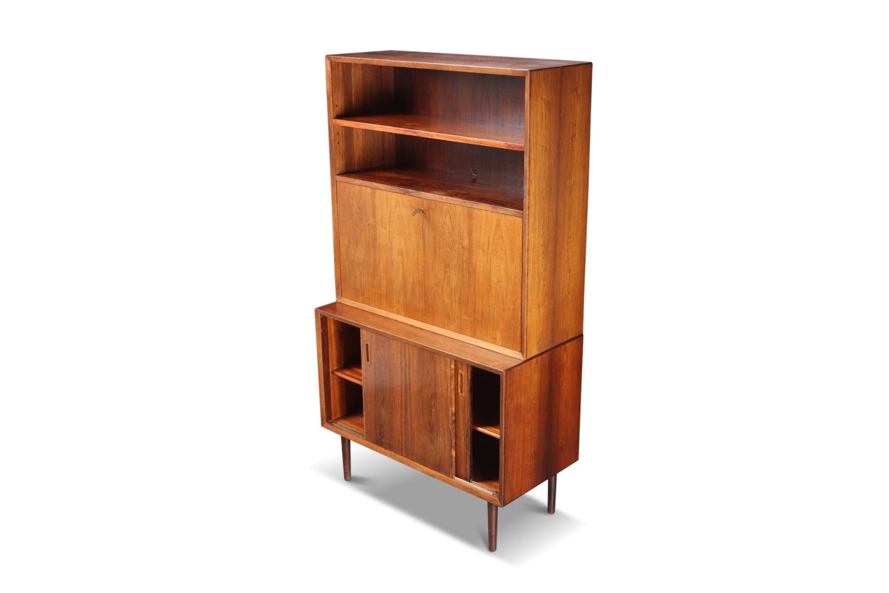 Mid-Century Modern Lyby Mobler Small Sideboard in Rosewood with Removable Hutch and Bar