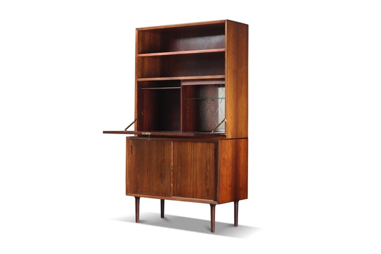 Danish Lyby Mobler Small Sideboard in Rosewood with Removable Hutch and Bar For Sale