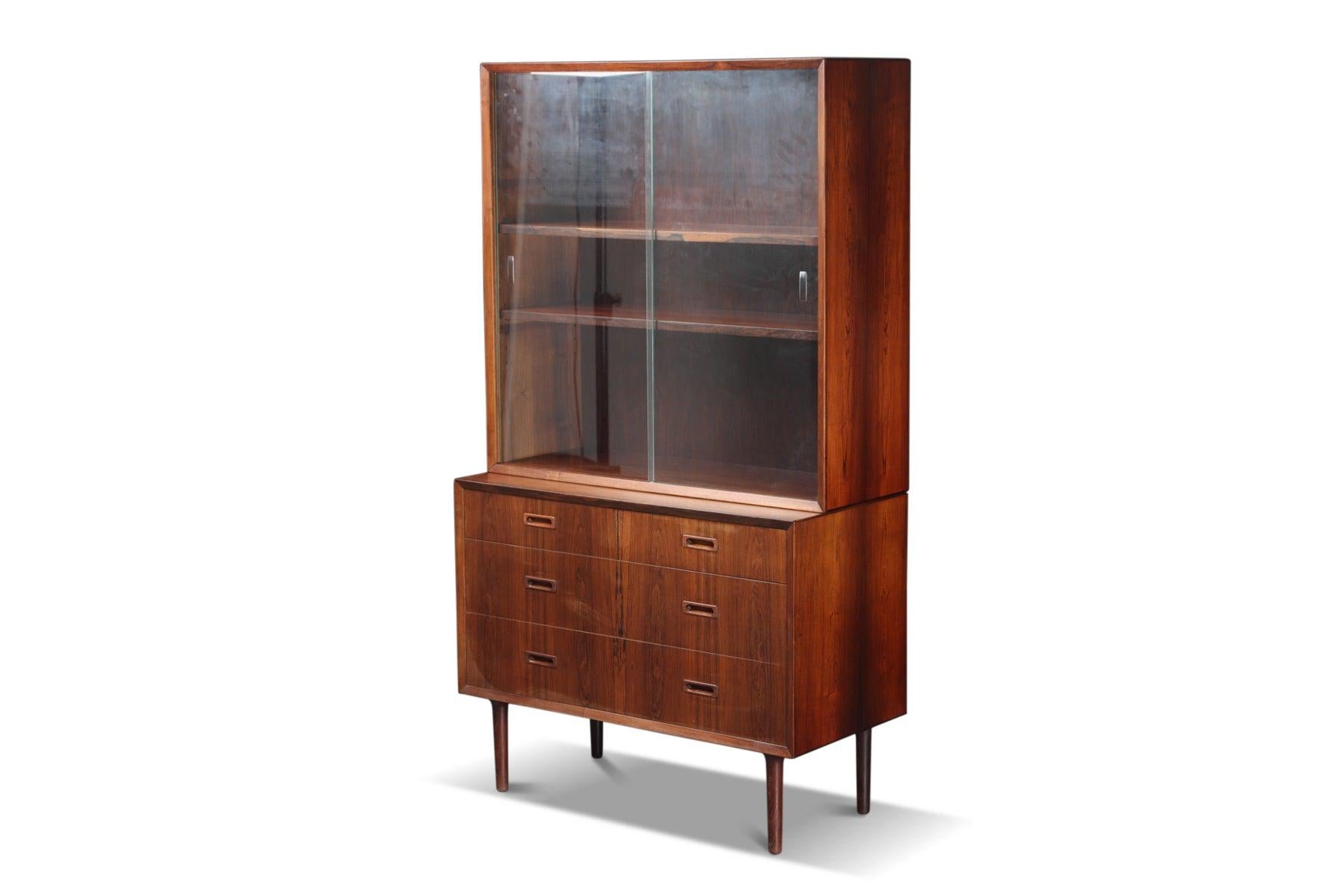 Other Lyby Mobler Small Sideboard in Rosewood with Removable Hutch with Glass Doors