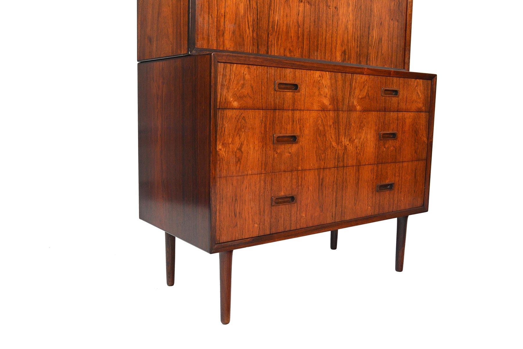 Danish Lyby Rosewood Gentleman's Chest with Hutch #3