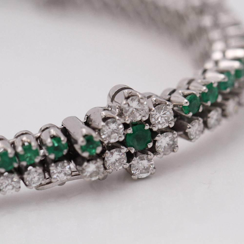 LYCEE bracelet in emeralds and diamonds. In Excellent Condition For Sale In BARCELONA, ES