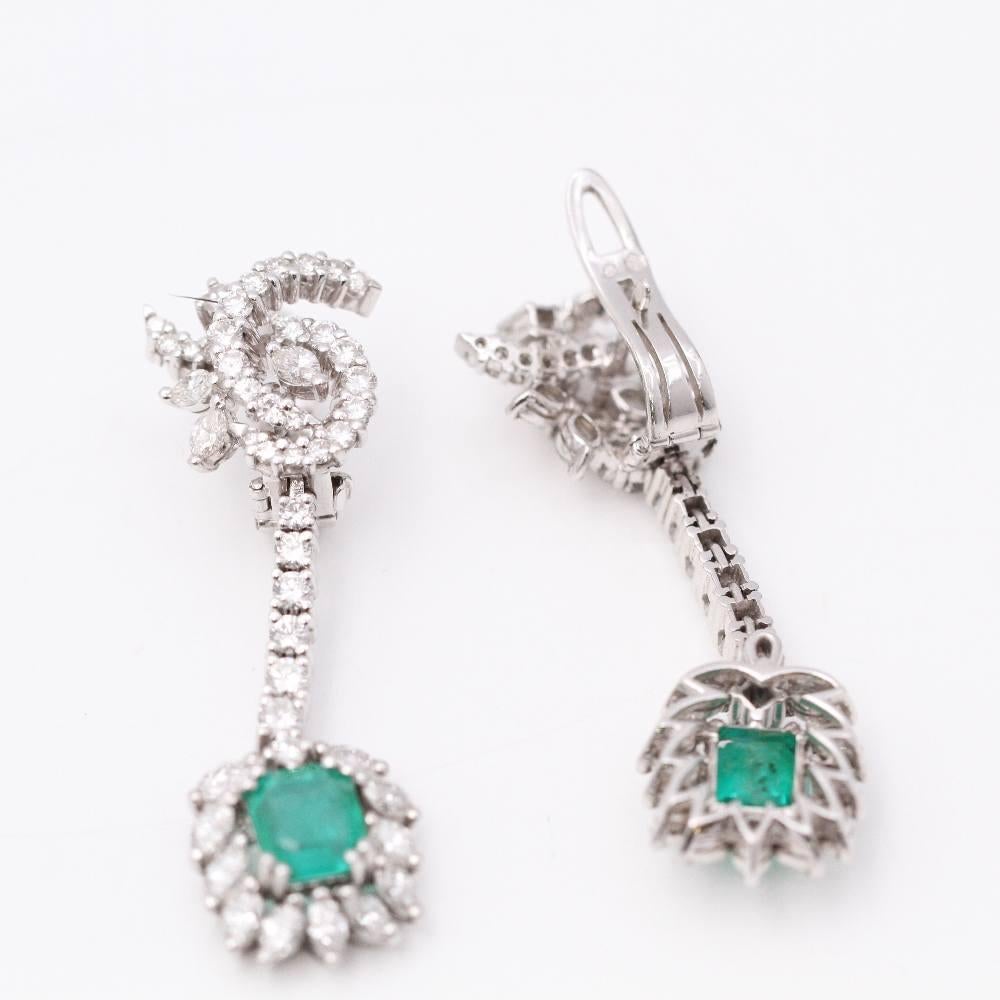 LYCEE emerald and diamond earrings. For Sale 1