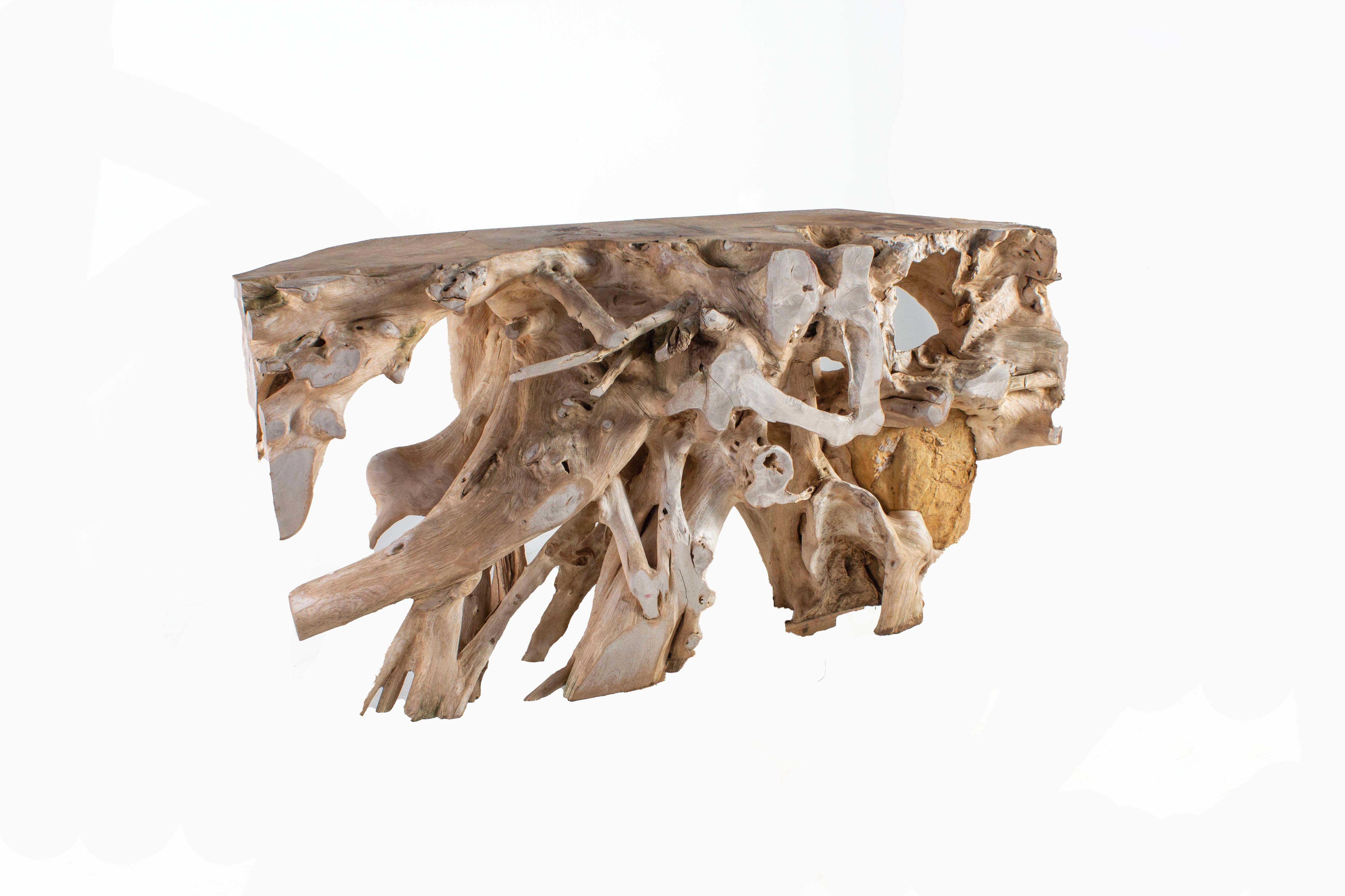 Indonesian Organic Form Lychee Wood Root Console